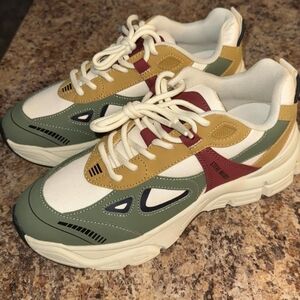 Steve Madden Multicolor Sneakers - Green, Tan, Red